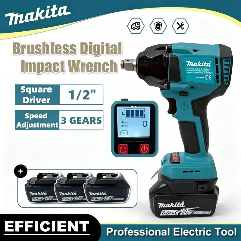 Torque Wrench Digital - Klucz udarowy akumulatorowy Makita 18V z